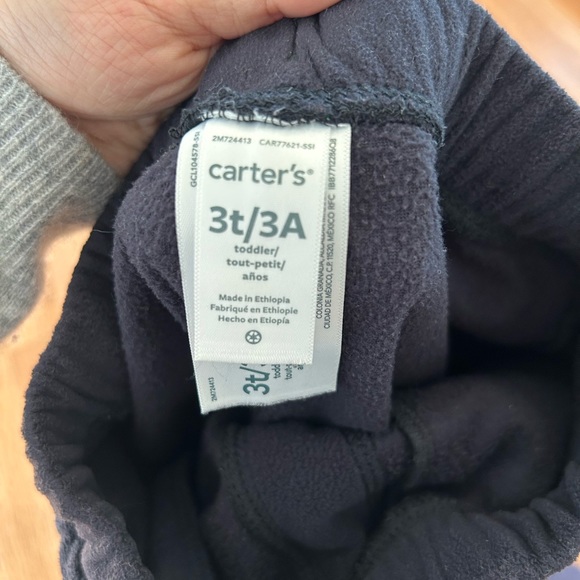carters 3T fleece pants/joggers black - Picture 5 of 7